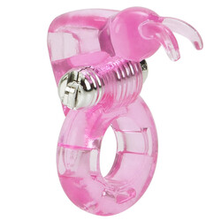 Basic Essentials Bunny Enhancer Cock Ring With Stimulator